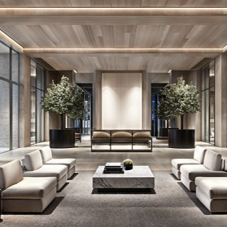Welcome home: luxurious lobby materials